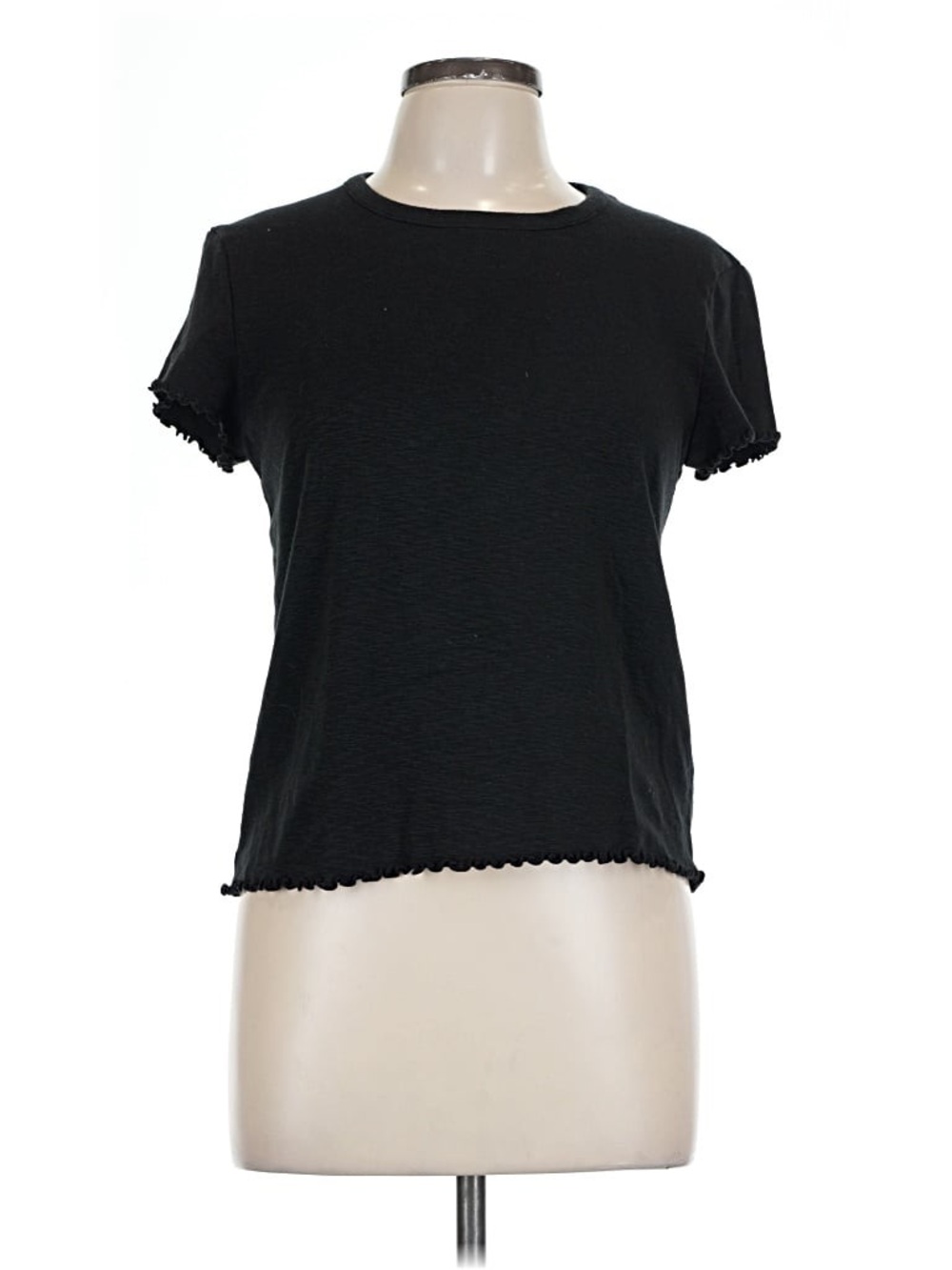 Madewell Black Short-Sleeve Lettuce-Edge Tee